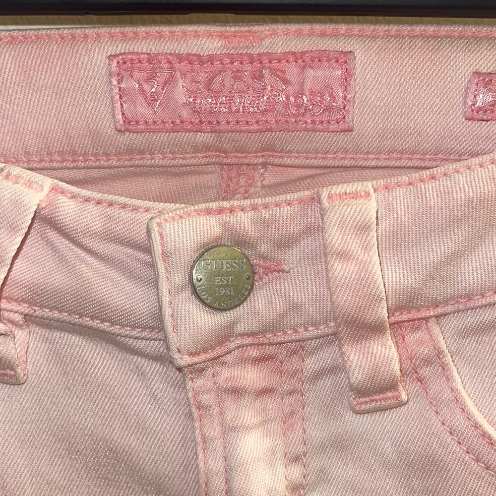 Guess Brittney skinny jeans in pink. Y2K